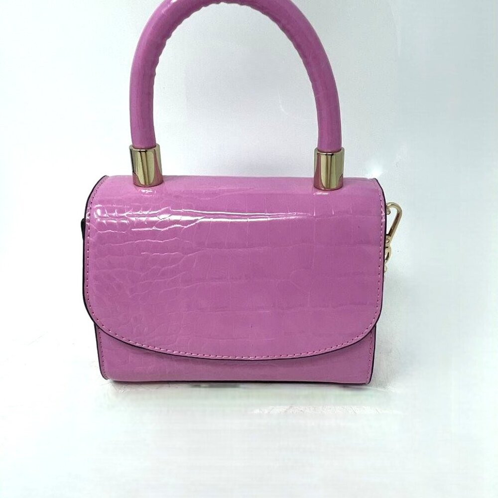 👜 Aldo Women’s Pink Leather Chain Strap Crossbody Purse – Small Flap Top Handle